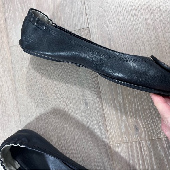 Tory Burch Black Leather Minnie Ballet Flats 8 - Picture 8 of 13